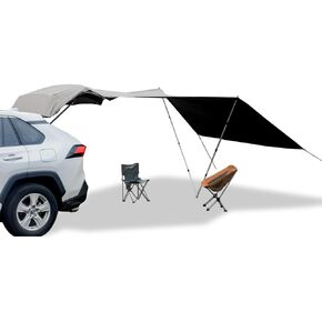 خيمة مظلة للتخييم في السيارة للباب الخلفي لسيارات الدفع الرباعي - مناسبة تمامًا لسيارة Toyota RAV4 2019-2025، مأوى مظلة خارجي مقاوم للماء 4 م × 2.1 م، خيمة سيارة محمولة سريعة الإعداد للتخييم على الشاطئ in Kuwait