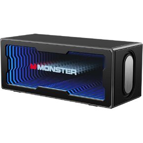 مكبر صوت بلوتوث Monster S280، صوت ستيريو 40 وات، باس عميق، بلوتوث 6.0، أضواء نفق ثلاثية الأبعاد، شاشة مرآة، USB (صوتي) / مدخل بطاقة AUX/TF، مناسب لغرفة النوم المنزلية الداخلية in Kuwait