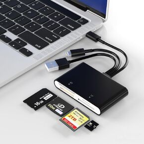 Memory Stick Pro Duo Adapter, 4 in 1 SD/TF/MS/XD Card Reader, XD Picture Card Reader for USB C/Lightning/USB A, Multi-SD Card Reader for iPhone 17/16/15/14/13/12/11/iPad/MAC/Android/Laptop/PC in Kuwait