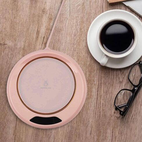 USB Coffee Mug Warmer 20W with 3 Temperature Settings Pink, Green, White, for Auto Shut-Off, for Most Cups, 8x8cm Heating Area in Saudi Arabia