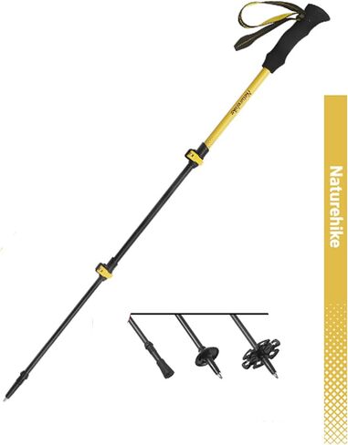 Naturehike 1 Piece Carbon Fiber Trekking Pole, 6oz Ultralight Single Collapsible Walking Stick for Women & Men, Adjustable Foldable Hiking Pole for Backpacking, Travel in Saudi Arabia