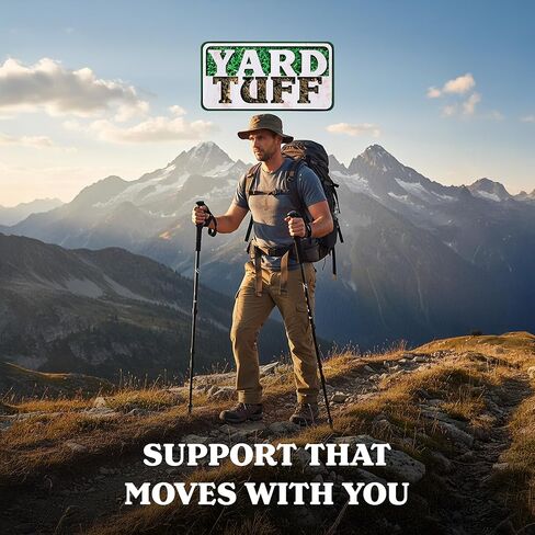 Yard Tuff Adjustable Walking Sticks for Hiking and Trekking, Lightweight Aluminum Poles with Anti-Shock Springs and Telescoping Design, Set of 2 in Saudi Arabia
