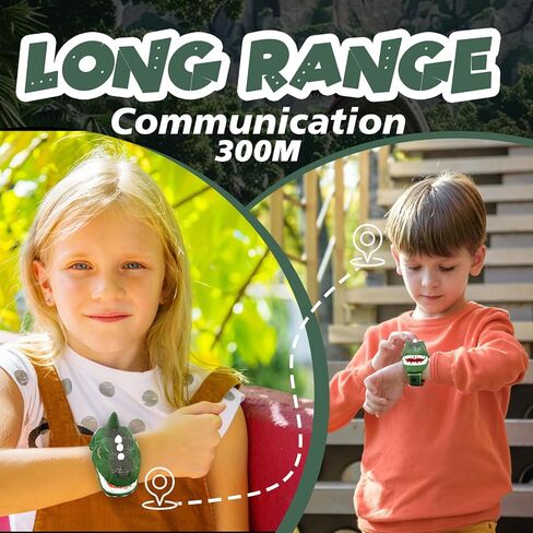 Rechargeable Dinosaur Walkie Talkies for Kids, 2 Pack T-Rex Camping Gear Outdoor Toys Long Range Birthday Easter Christmas Stocking Stuffers for 6 Age+ Boys Girls in Saudi Arabia