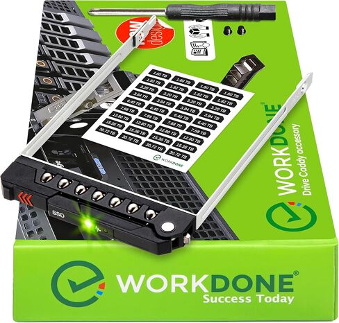 WORKDONE E3.S Drive Caddy - NV2RX متوافق مع خوادم Dell PowerEdge مع خليج E3.S - الجيل السابع عشر XE9780، XE9785، XE9785L، XE7740، XE7745، XE8640، XE9680 - صينية NVMe SSD مع ملصقات أمامية in Kuwait