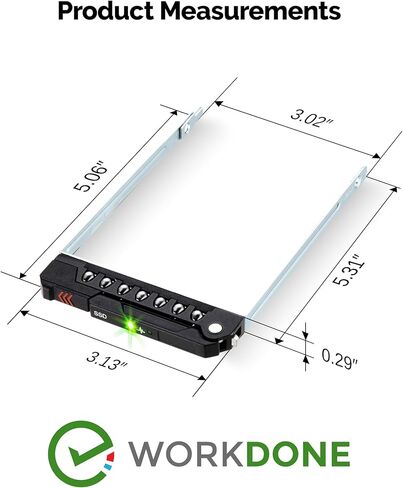 WORKDONE E3.S Drive Caddy - NV2RX متوافق مع خوادم Dell PowerEdge مع خليج E3.S - الجيل السابع عشر XE9780، XE9785، XE9785L، XE7740، XE7745، XE8640، XE9680 - صينية NVMe SSD مع ملصقات أمامية in Kuwait