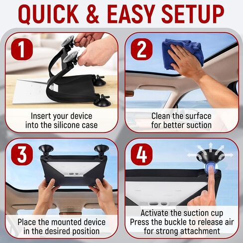 Silicone Mount Compatible with Starlink Mini, Tool-Free Suction Cup Mount, 2-in-1 Satellite Mounting Kit with Protective Silicone Case, Suction Cups and Hooks for Car Windows, RVs, and Outdoor Travel in Saudi Arabia