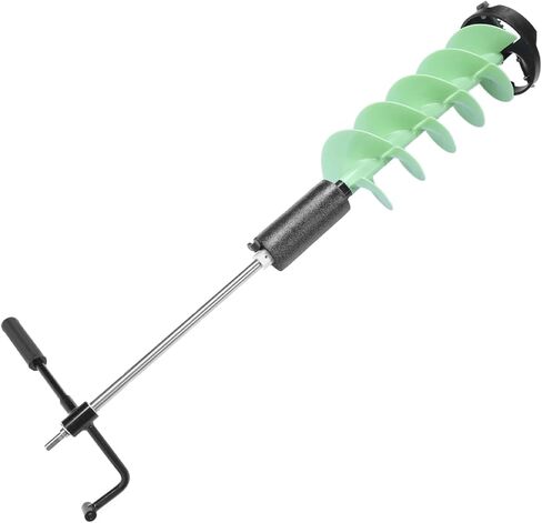 Fafeicy Ice Drill Auger بطول 28 بوصة وقطر دوار 8 بوصات من مادة النايلون مع محول لأجسام المياه العميقة وطبقات الجليد السميكة in Saudi Arabia