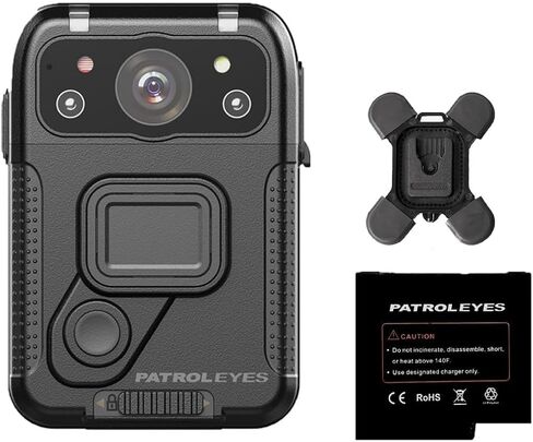 IRIS 2K GPS شاشة تعمل باللمس HD 128GB 8 ساعات بطارية إنفاذ القانون محمية بكلمة مرور كاميرا الجسم الشرطة مع بطارية إضافية وحامل مغناطيسي سريع التحرير in Kuwait
