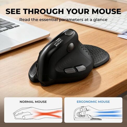 DELUX Full Size Ergonomic Split Keyboard and Wireless Vertical Mouse Combo, GM909 Wireless Split Keyboard and M618XSD Vertical Mouse with OLED Screen, for Large Hands (GM909-M618XSD) in Saudi Arabia
