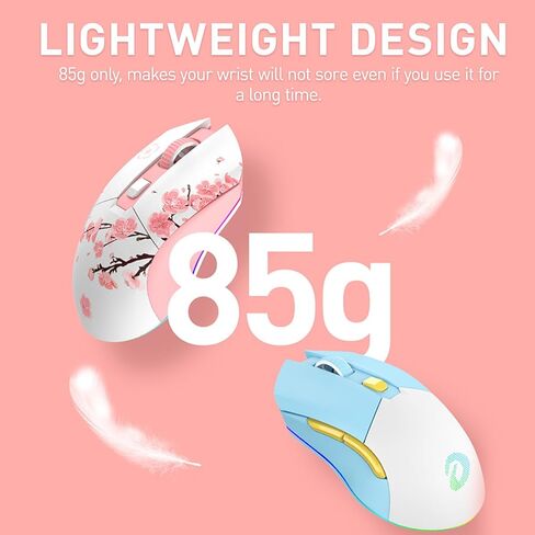 DAREU EK98pro Sakura Pink لوحة مفاتيح ميكانيكية لاسلكية وماوس ألعاب لاسلكي مع قاعدة شحن كومبو (HiFi Dream Switch) in Saudi Arabia