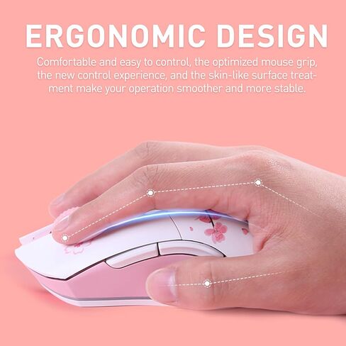 DAREU EK98pro Sakura Pink لوحة مفاتيح ميكانيكية لاسلكية وماوس ألعاب لاسلكي مع قاعدة شحن كومبو (HiFi Dream Switch) in Saudi Arabia