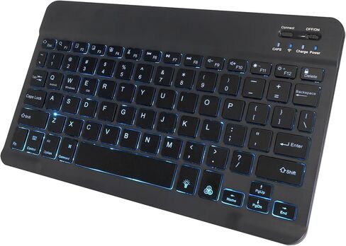 BoxWave Keyboard Compatible with Wiwibous Android Tablet (10.1 in) - SlimKeys Bluetooth Keyboard - with Backlight, Portable Slim LED 7 Colors - Jet Black in Saudi Arabia