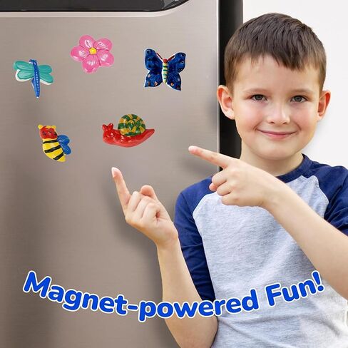 ArtCreativity Insect Plaster Painting Kit for Kids - 6 Garden-Inspired Plaster Figurines, 2 Paint Sets, 2 Brushes, and 6 Circle Magnets for Display - 8 Different Paint Colors - Kids Painting Set in Kuwait