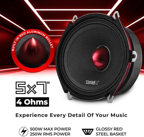 DS18 PRO-X57.4BM 5x7" Mid-Range Loudspeaker with Aluminum Bullet – 175W RMS, 350W Max, 4-Ohm – Pro Audio Speaker for Vocals & Mids in Saudi Arabia
