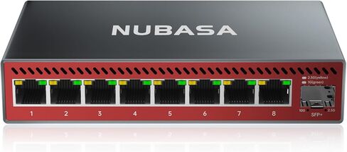 8 Port 2.5Gb Switch Unmanaged with 10Gb SFP+ Slot, Plug & Play 2.5 Gigabit Ethernet Switch with Silent Aluminum Housing for NAS, Gaming, PC, Access Point in Saudi Arabia