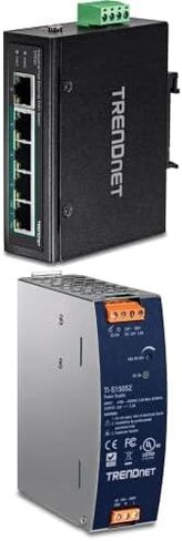 TRENDnet Bundle 5-Port Industrial Fast Ethernet DIN-Rail Switch TI-PE50, 150W 52V DC 2.89A AC to DC DIN-Rail Industrial Power Supply TI-S15052 in Saudi Arabia