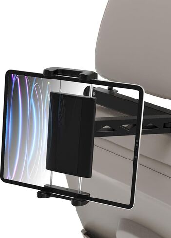 حامل كمبيوتر لوحي بمسند الرأس من LYFlCCS مع ذراع مرن خاص لجهاز iPad Pro 12.9، جراب مناسب للمقعد الخلفي للرحلات الطويلة لأجهزة iPad air وmini وGalaxy Tab والمزيد من الهواتف والكمبيوتر اللوحي مقاس 4.7-13 بوصة in Kuwait