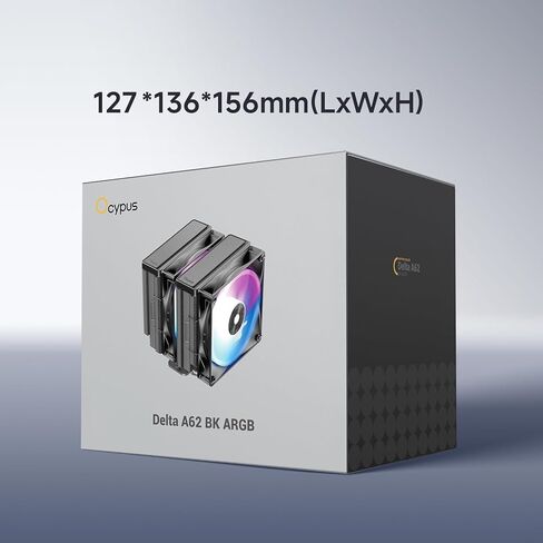 مبرد وحدة المعالجة المركزية Ocypus Delta A62 ARGB BK، 6 أنابيب حرارة نحاسية، مبرد هواء TDP 260W، مراوح PWM صامتة هيدروليكية، مروحة تبريد الكمبيوتر لـ AMD AM4/AM5، Intel LGA 115X/1200/1700/1851 in Saudi Arabia