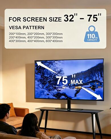 Universal Motorized TV Mount with Remote - Motorized TV Stand with Tempered Glass Base, TV Lift for Desktop and Floor in Saudi Arabia