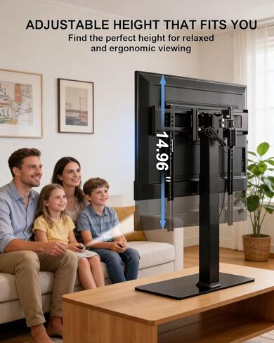 Universal Motorized TV Mount with Remote - Motorized TV Stand with Tempered Glass Base, TV Lift for Desktop and Floor in Saudi Arabia