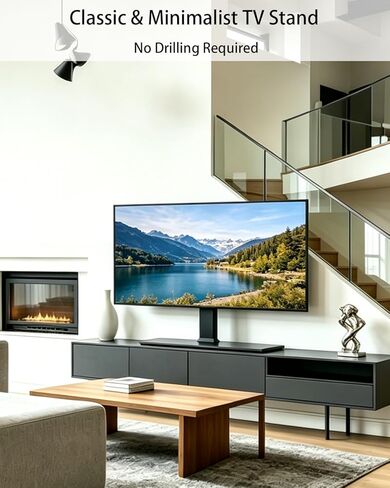 Universal Motorized TV Mount with Remote - Motorized TV Stand with Tempered Glass Base, TV Lift for Desktop and Floor in Saudi Arabia