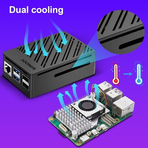 مجموعة Raspberry Pi 5 4 جيجابايت مع مبرد نشط إصدار 64 جيجابايت، ومصدر طاقة 27 وات GaN 5.1V5A USB-C، ولوحة Pi5 4 جيجابايت، ومجموعة قارئات بطاقات 64 جيجابايت، وحقيبة Pi 5 ABS، وكابلات إخراج Micro HD مزدوجة 4K ودليل المستخدم in Kuwait