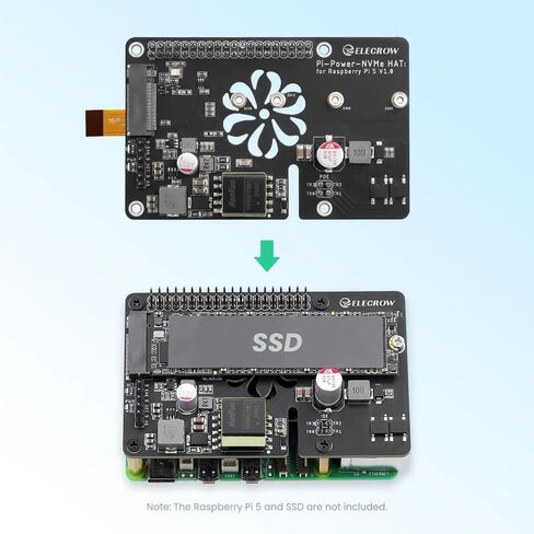 لوحة توسيع PoE+ M.2 NVMe لـ Raspberry Pi 5، 802.3 عند قبعة الطاقة عبر إيثرنت مع فتحة PCIe M-Key SSD، تدعم مخرج 2230/2242/2260/2280، 5V/4.5A لـ NAS وIoT (Pi غير متضمن) in Kuwait
