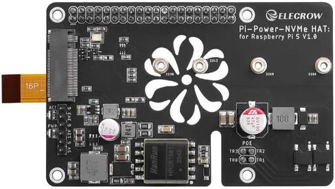 لوحة توسيع PoE+ M.2 NVMe لـ Raspberry Pi 5، 802.3 عند قبعة الطاقة عبر إيثرنت مع فتحة PCIe M-Key SSD، تدعم مخرج 2230/2242/2260/2280، 5V/4.5A لـ NAS وIoT (Pi غير متضمن) in Kuwait
