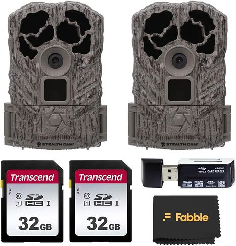 Stealth Cam Browtine 16MP Trail Camera (Model STC-BT16) 2-Pack Bundle with 32GB SDHC Memory Cards, Mounting Straps, Hi-Speed SD Card Reader, and Cleaning Cloth in Saudi Arabia
