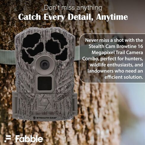 Stealth Cam Browtine 16MP Trail Camera (Model STC-BT16) 2-Pack Bundle with 32GB SDHC Memory Cards, Mounting Straps, Hi-Speed SD Card Reader, and Cleaning Cloth in Saudi Arabia