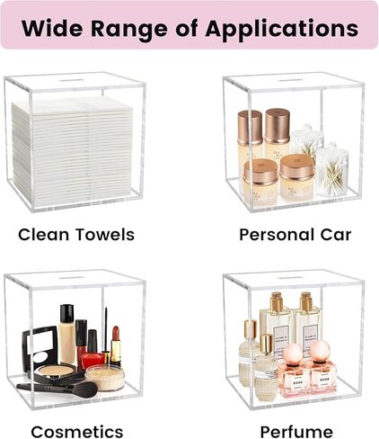 Disposable Facial Towel Storage Box, Acrylic Box for Clean Towels XL (NOT Included), Acrylic Disposable Face Towelette Holder Container in Saudi Arabia