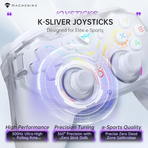 Machenike G3S Wireless Gaming Controller for Windows PC,Switch,Android,LED Backlight Dual Vibration Motors, Dual Connection Modes,Plug and Play PC Controller [video game] in Saudi Arabia