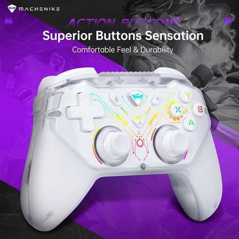 Machenike G3S Wireless Gaming Controller for Windows PC,Switch,Android,LED Backlight Dual Vibration Motors, Dual Connection Modes,Plug and Play PC Controller [video game] in Saudi Arabia