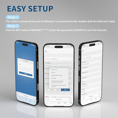 KKH 2.4ghz WiFi Router, Portable Travel Easy Setup Wireless Internet Network Pocket-Sized Long Range Wi-Fi Routers, High Speed up to 300mbps for Hotel Home Smart TV PC Computer Phone Gaming in Saudi Arabia