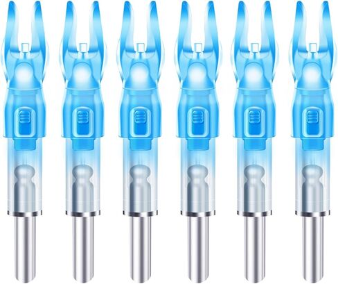Lighted Nocks for Arrows with .166/G, .204/X, .233/H, .244/S and .246/GT, Bowstring Activation,Archery Lighted nocks (6 Pack) in Saudi Arabia