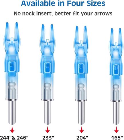 Lighted Nocks for Arrows with .166/G, .204/X, .233/H, .244/S and .246/GT, Bowstring Activation,Archery Lighted nocks (6 Pack) in Saudi Arabia