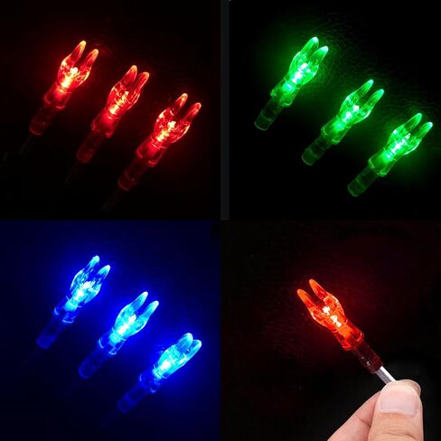 Lighted Nocks for Arrows with .166/G, .204/X, .233/H, .244/S and .246/GT, Bowstring Activation,Archery Lighted nocks (6 Pack) in Saudi Arabia