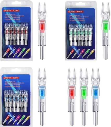 Lighted Nocks for Arrows with .166/G, .204/X, .233/H, .244/S and .246/GT, Bowstring Activation,Archery Lighted nocks (6 Pack) in Saudi Arabia