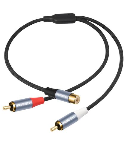 1FT RCA Splitter 1 Female to 2 Male, 2 Pack - RCA Audio Video Cable Splitter Adapter,Aluminum Alloy housing/Braided Cable/Integrated Injection Molded Splitter in Saudi Arabia