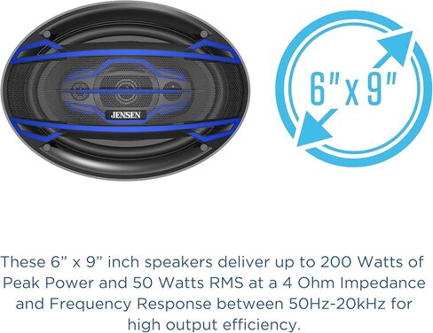 مضخم صوت JENSEN JA4CH Class-D ذو 4 قنوات مع زوج مكبرات صوت لباب السيارة بأربعة اتجاهات مقاس 6.5 بوصة وحزمة مكبرات صوت للسيارة بأربعة اتجاهات مقاس 6 × 9 بوصة in Saudi Arabia
