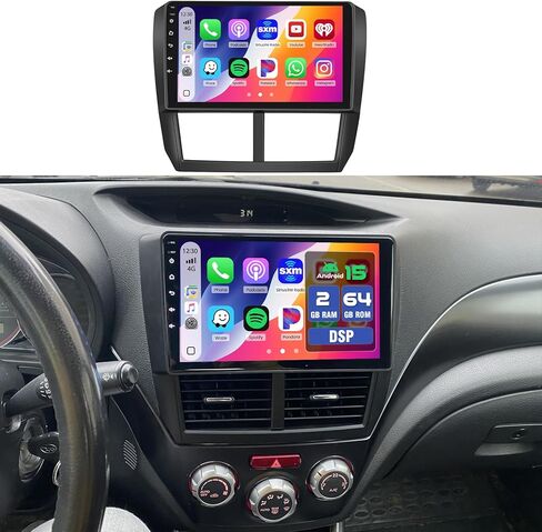 لسيارة Subaru Forester Impreza WRX 2008-2012 Android 15 ستيريو مع Carplay لاسلكي، 8 Core 4+64GB 9 بوصة IPS شاشة لمس راديو السيارة 59UI GPS Navigation 32EQ DSP 5G WiFi Backup Camrea in Saudi Arabia