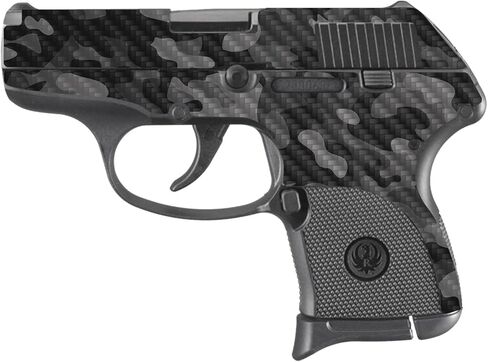 MightySkins Carbon Fiber Skin Compatible with Ruger LCP 380 - Black Camo | Protective, Durable, and Unique Vinyl Decal wrap Cover | Easy to Apply, Remove, and Change Styles | Made in the USA in Saudi Arabia