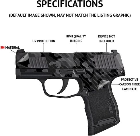 MightySkins Carbon Fiber Skin Compatible with Ruger LCP 380 - Black Camo | Protective, Durable, and Unique Vinyl Decal wrap Cover | Easy to Apply, Remove, and Change Styles | Made in the USA in Saudi Arabia