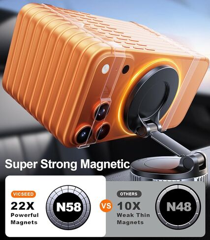 VICSEED Ultimate for Magsafe Car Mount [98+LBS Strongest Suction] 360° Vacuum Magnetic Phone Holders for Your Car Metal Arm Foldable Cellphone Mount for iPhone 17 16 15 14 13 12 Pro Max Air Android in Saudi Arabia