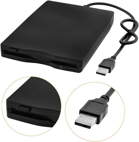 HOMSFOU USB External Floppy Disk Drive for Laptop Portable Data Transfer Device High Speed USB Floppy Driver Compatible with Windows Systems Black in Kuwait