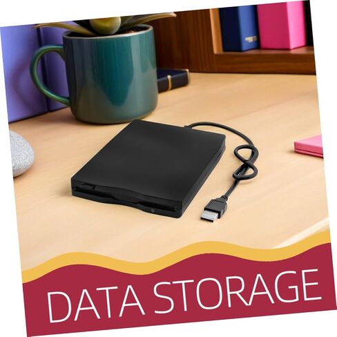 KALLORY External USB Floppy Drive for Laptop USB High Speed Data Transfer Portable Cd DVD Drive Shock and Noise Reduction Technology in Kuwait