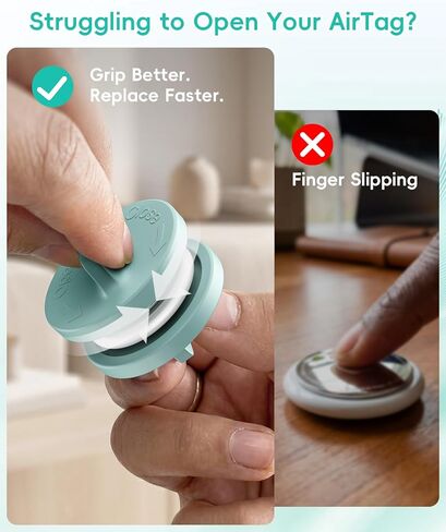 for AirTag Battery Replacement Tool & Opener with Open/Close Direction, Precision Silicone Removal and Reassembly Tool, Easy Twist Off Non-Scratch Grip Accessory, Green (1 Set) in Saudi Arabia