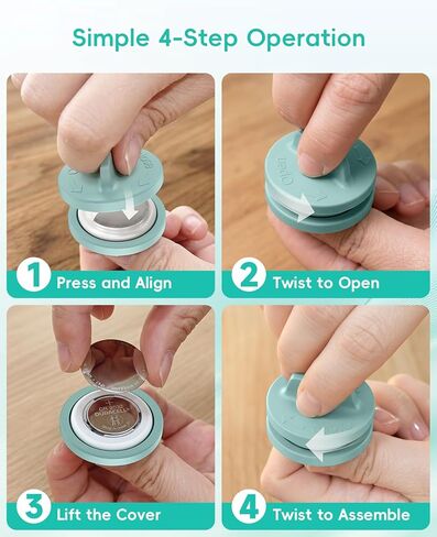 for AirTag Battery Replacement Tool & Opener with Open/Close Direction, Precision Silicone Removal and Reassembly Tool, Easy Twist Off Non-Scratch Grip Accessory, Green (1 Set) in Saudi Arabia