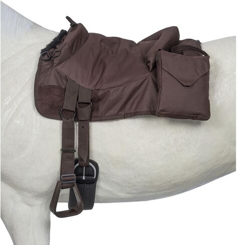 Tough1 Deluxe Bareback Pad with Accessory Bags - Black in Saudi Arabia