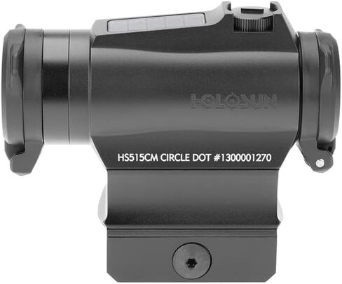 HOLOSUN HS515CM أحمر 2 MOA Dot و65 MOA Circle Micro Sight للبندقية - مشهد LED يعمل بالطاقة الشمسية/البطارية مع نظام شبكاني متعدد و12 إعدادًا للسطوع in Saudi Arabia